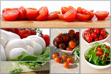 taze salata domates, rucola, mozzarella - kolaj