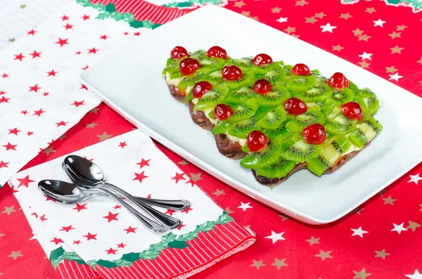 Obstkuchen für frohe Weihnachten — Stockfoto