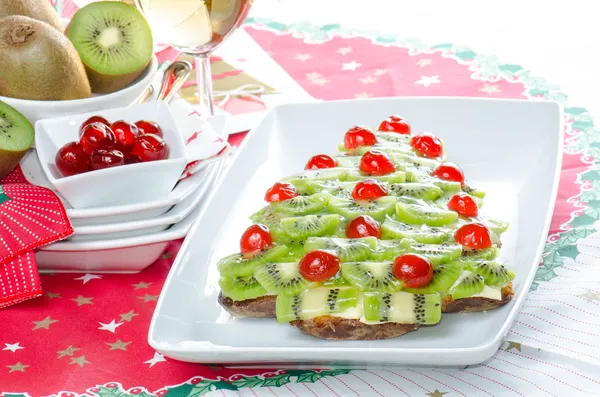 Fruitcake voor gelukkig kerstfeest — Stockfoto