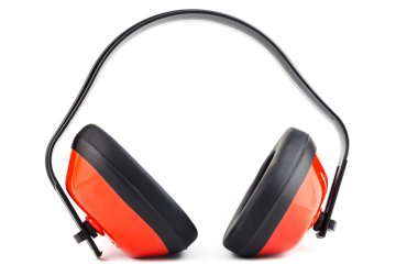 Beyaz bir arka plan üzerinde izole koruyucu kulak muffs