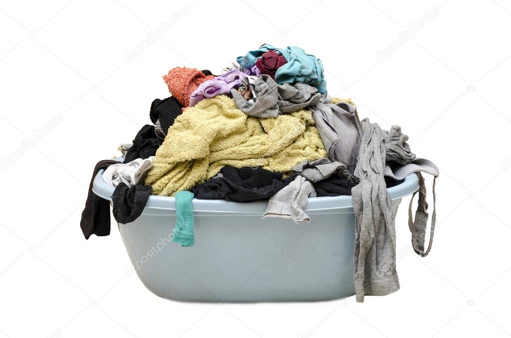 Clothes in a laundry basket