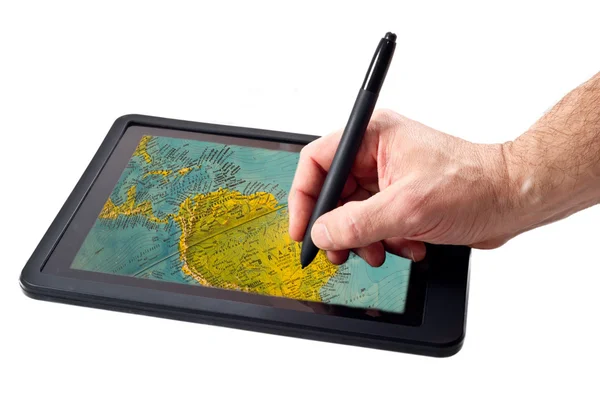 Tablet pc and pen — Stock Photo, Image