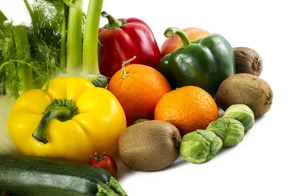 Some C vitamin fruits on white background — Stock Photo, Image