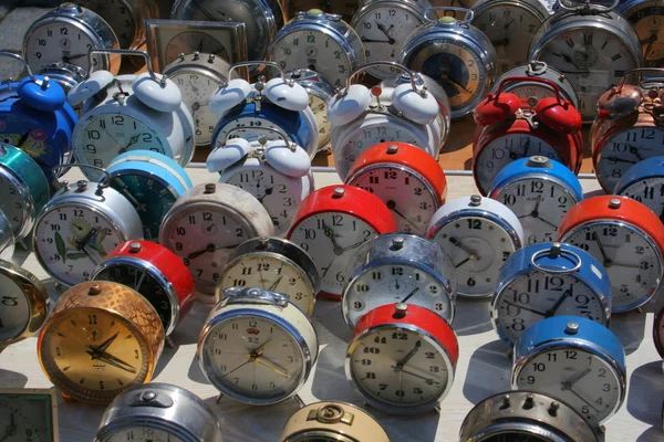 Many alarm clocks — Stock Photo, Image