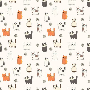 komik karikatür kedi. seamless modeli