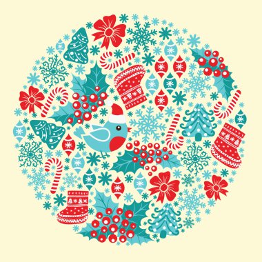 Noel top. yuvarlak Noel desen