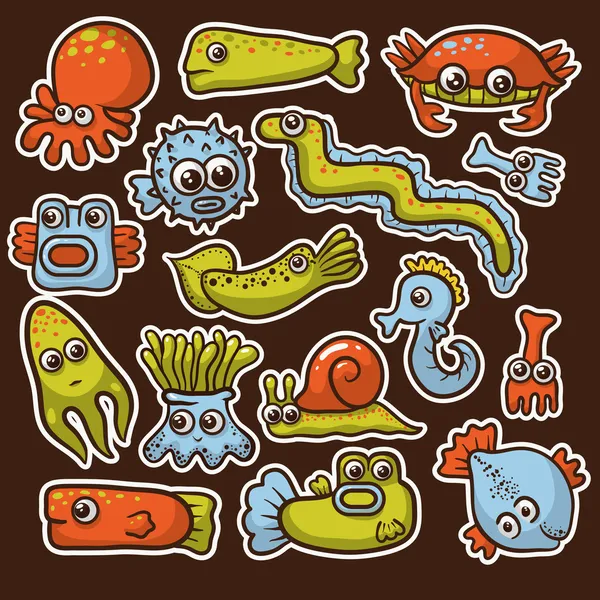 Cute see monsters — Stock Vector