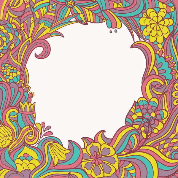 Çiçek background. elle çizilmiş özgün çerçeve — Stok Vektör