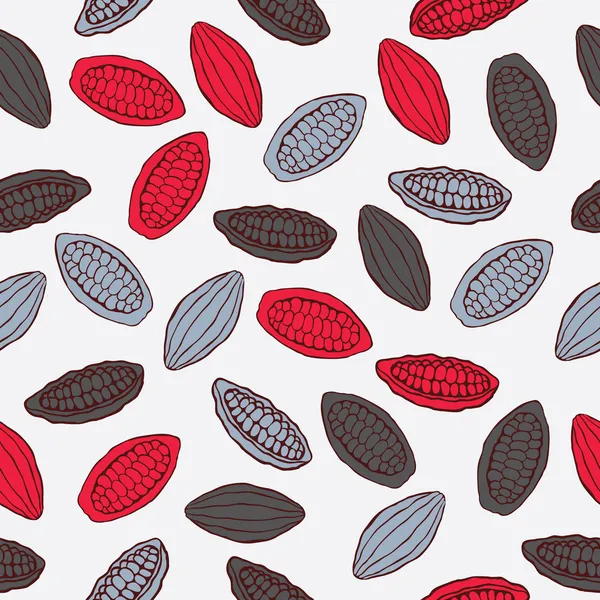 Cacao pod seamless pattern — Stock Vector