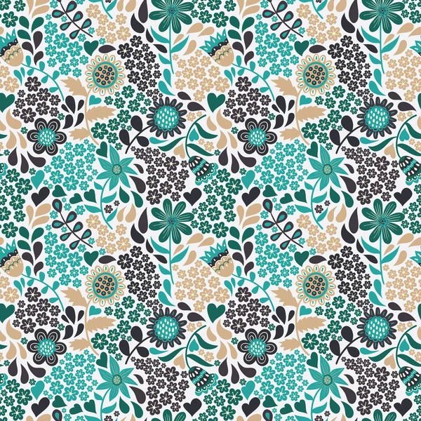 Motif floral sans couture — Image vectorielle