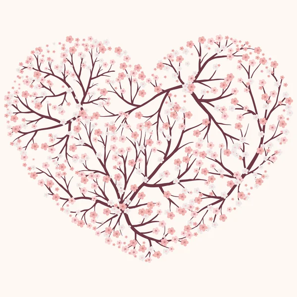 Coeur Sakura — Image vectorielle