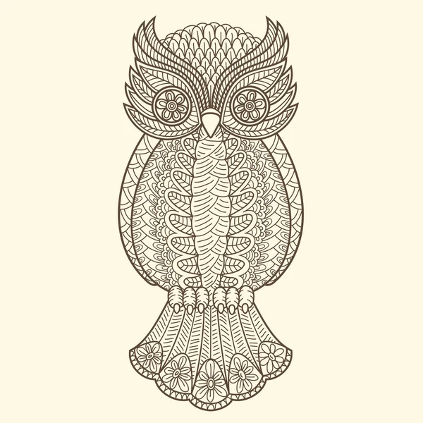 Hibou décoratif — Image vectorielle