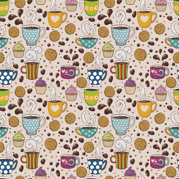 Coffee seamless pattern — Stock Vector