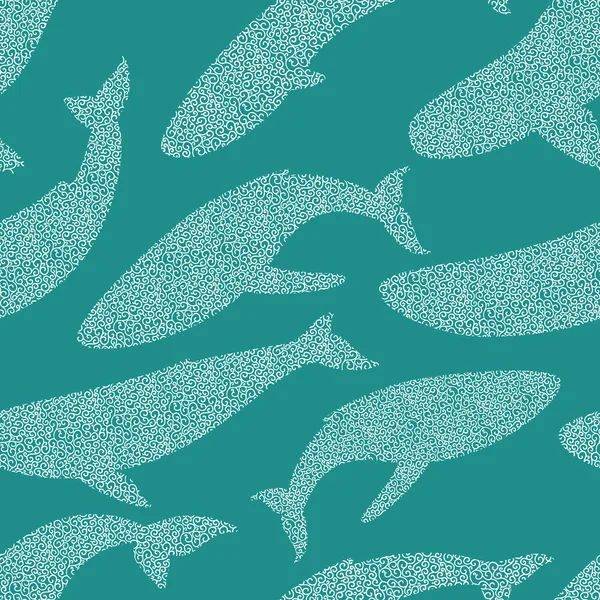 Walvissen naadloze patroon — Stockvector