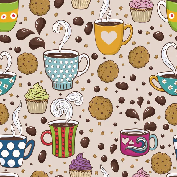 Coffee seamless pattern — Stock Vector