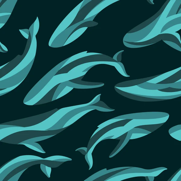 Baleines motif sans couture — Image vectorielle