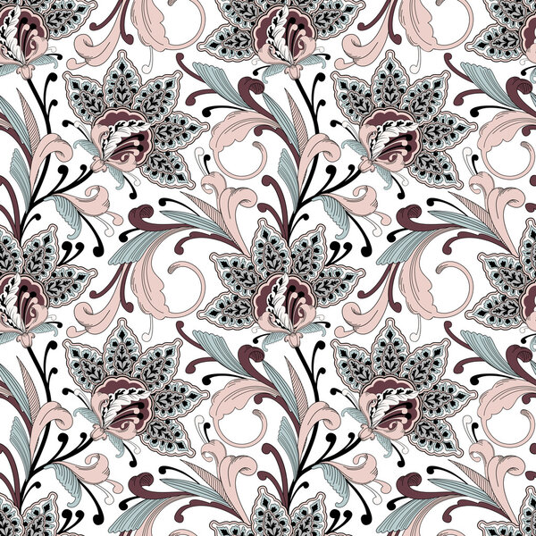 Бесшовный цветочный узор