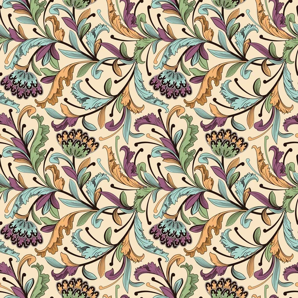 Patrón floral sin costuras — Vector de stock