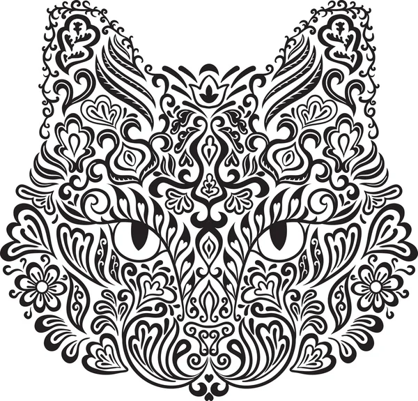 Орнаментальная кошка — стоковый вектор