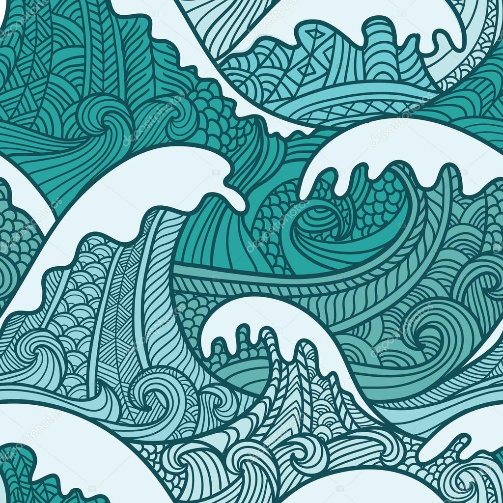 Sea seamless pattern — Stock Vector © tets #22954442
 Ocean Water Pattern