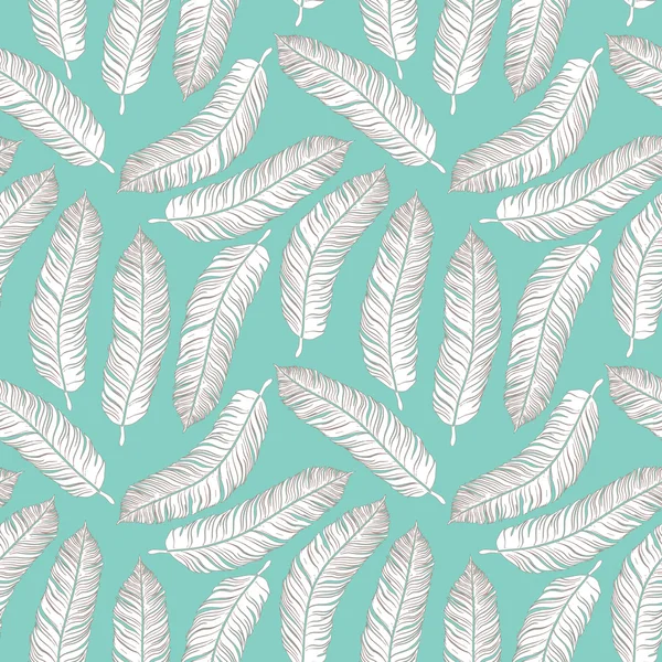 Feather seamless pattern — Stock Vector