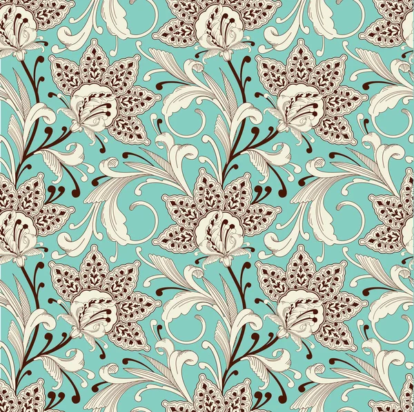 Patrón floral sin costuras — Vector de stock