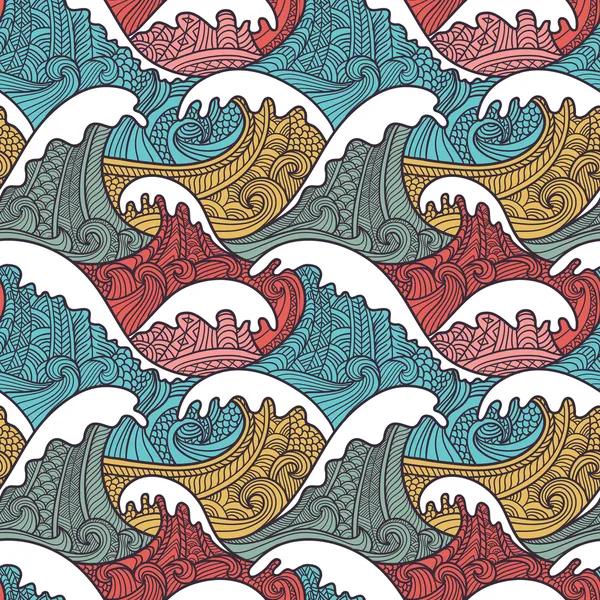 Sea seamless pattern — Stock Vector