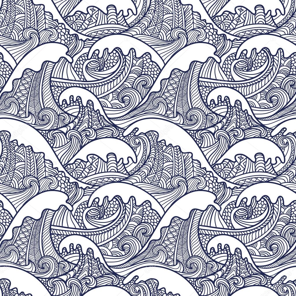 Sea seamless pattern