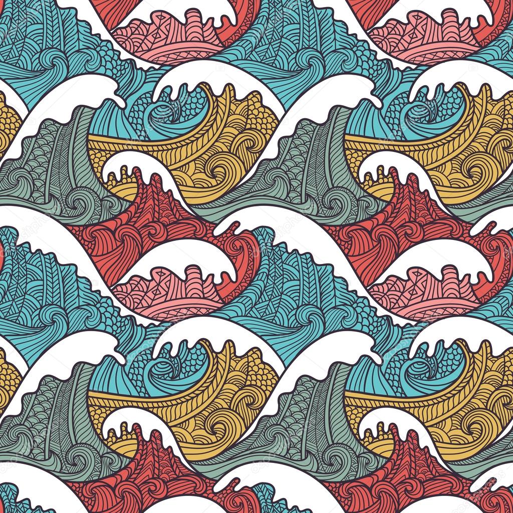 Sea seamless pattern