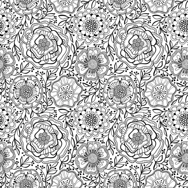 Patrón floral sin costuras — Vector de stock