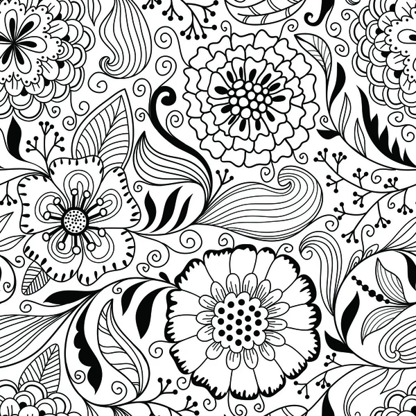 Patrón floral sin costuras — Vector de stock