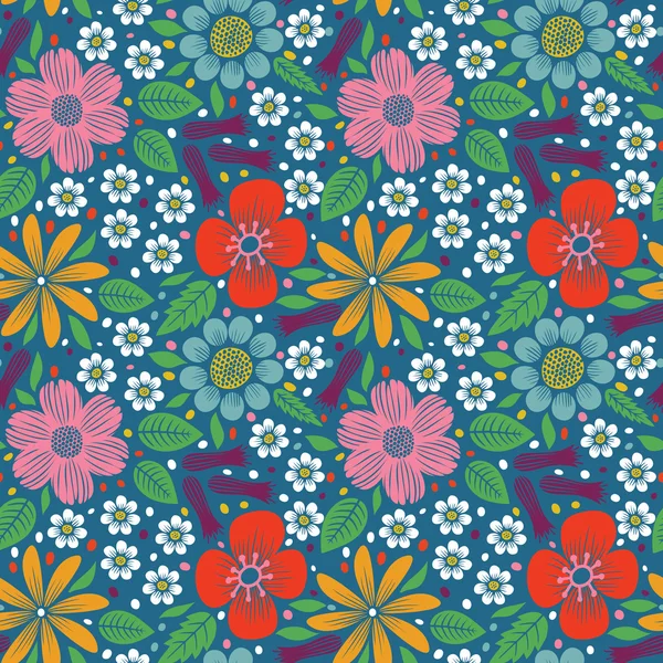 Patrón floral sin costuras — Vector de stock