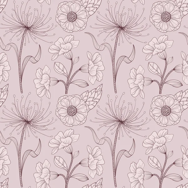 Modèle floral sans couture — Image vectorielle