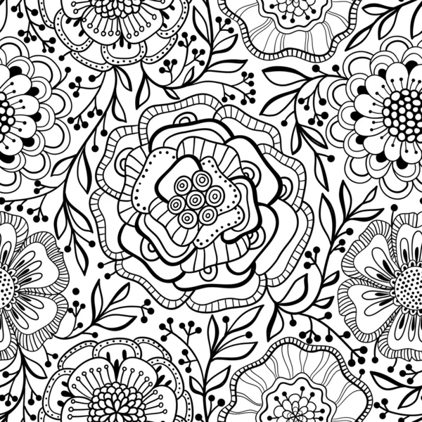 Patrón floral sin costuras — Vector de stock