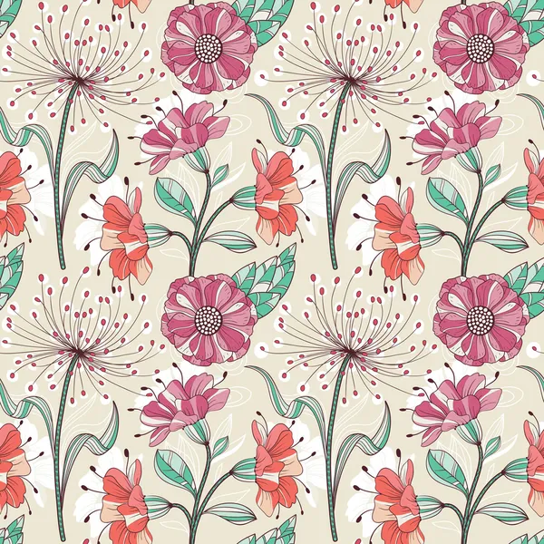 Modèle floral sans couture — Image vectorielle