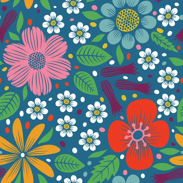 Patrón floral sin costuras — Vector de stock