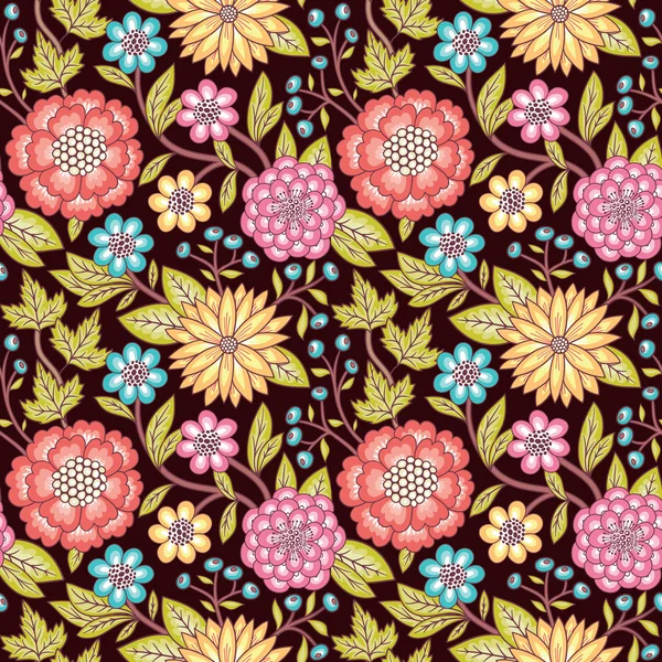 Patrón floral sin costuras — Vector de stock