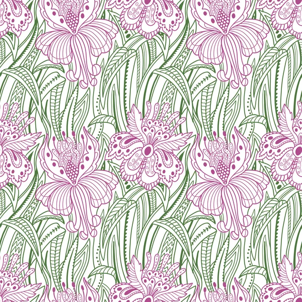 Patrón floral sin costuras — Vector de stock