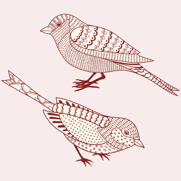 Twee vogels — Stockvector