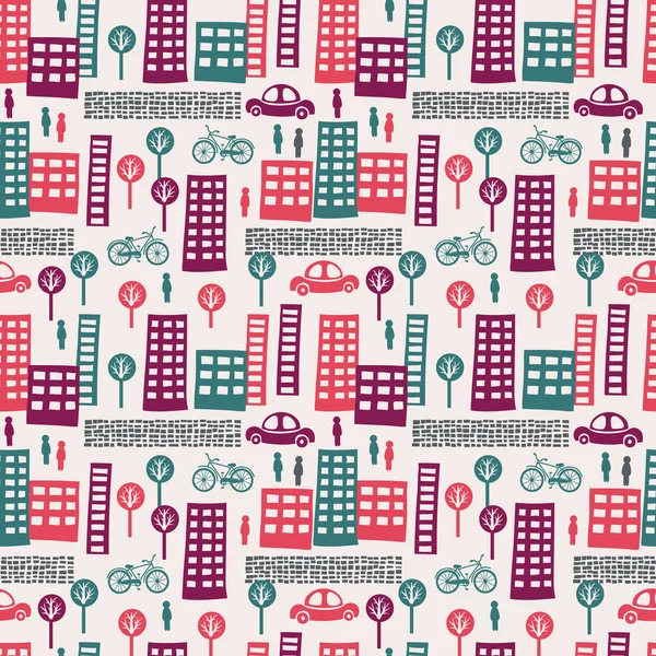 City seamless pattern — Stock Vector