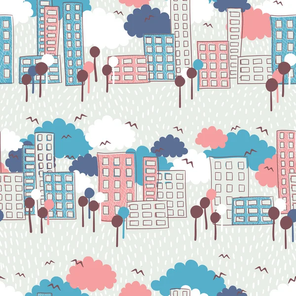 City seamless pattern — Stock Vector