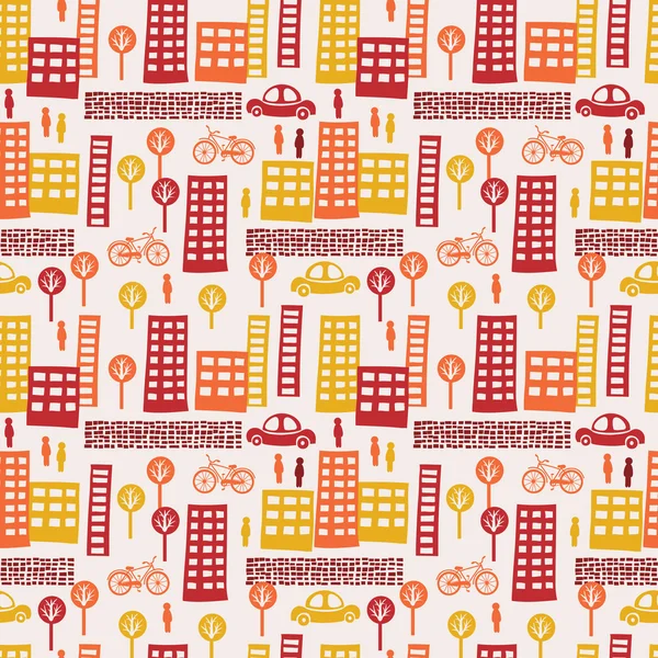 City seamless pattern — Stock Vector