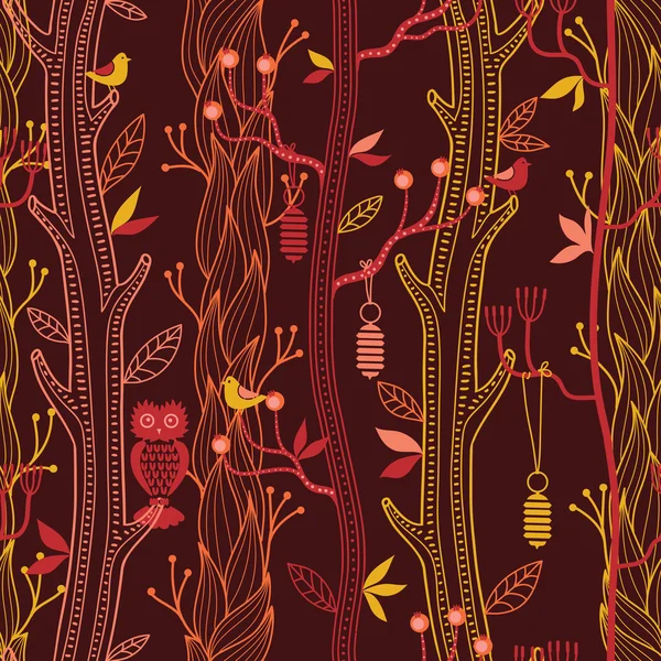 Forêt motif sans couture — Image vectorielle