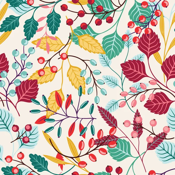 秋の花のシームレスなパターン — ストックベクタ