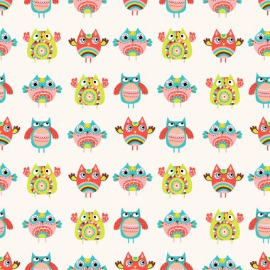 Baykuşlar seamless modeli