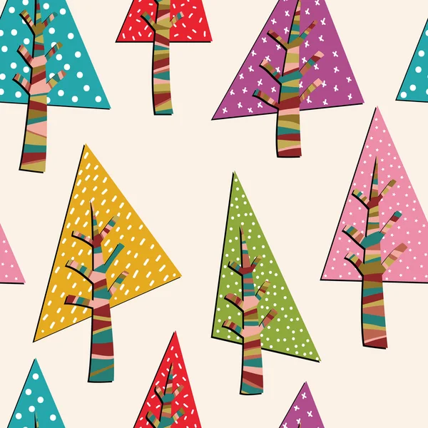 Fir-trees seamless pattern. Christmas background — Stock Vector