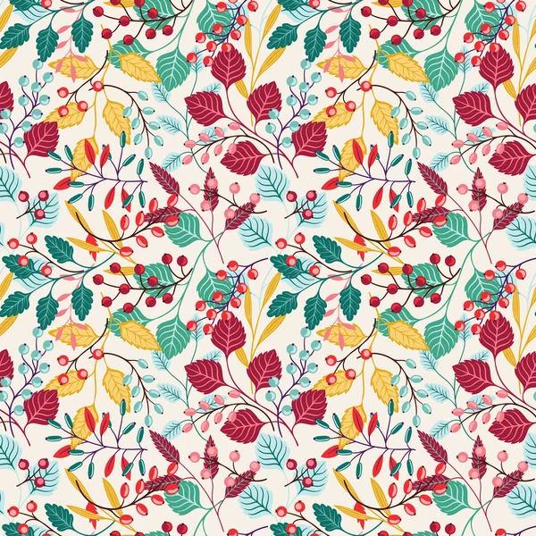 Modèle sans couture floral d'automne — Image vectorielle