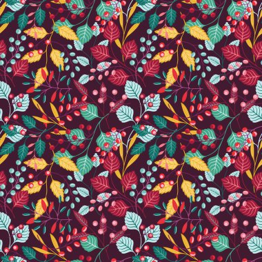 sonbaharda çiçek seamless modeli