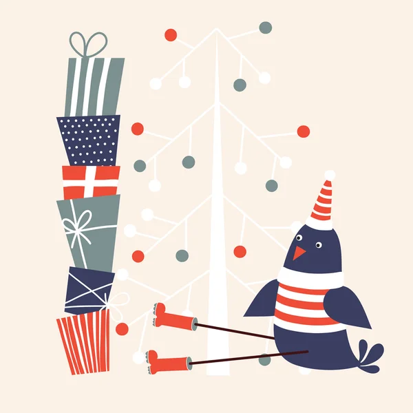Vánoční přání. Vektorová ilustrace — Stockový vektor