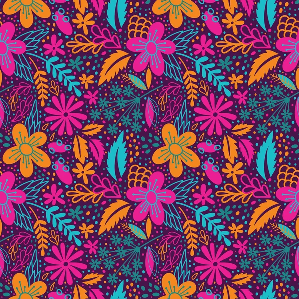 Patrón floral sin costuras — Vector de stock